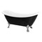 Castello Usa Daphne 59" Black Acrylic Clawfoot Tub With Brushed Nickel Feet CB-26-59-B-T-BN - alternate 1